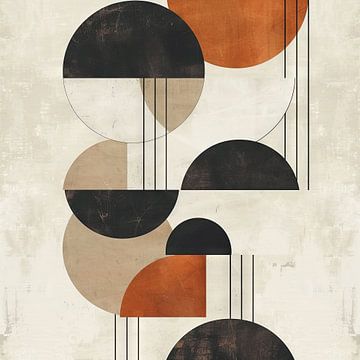 Geometrische harmonieën in aardetinten van Poster Art Shop