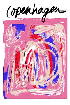 Kopenhagenabstract5 Afmeting24x36 van Grace Digital Art Co