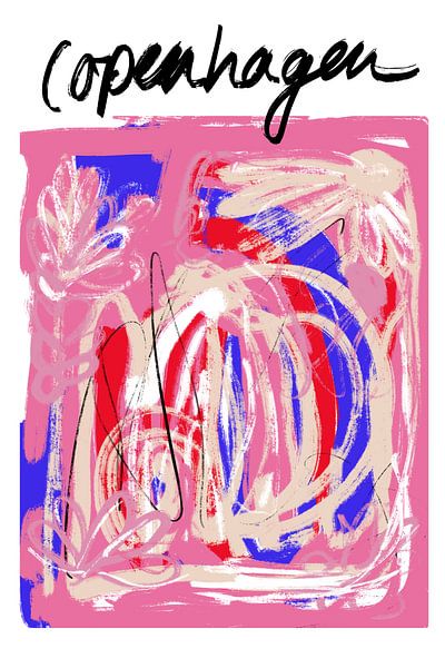 Kopenhagenabstract5 Afmeting24x36 van Grace Digital Art Co