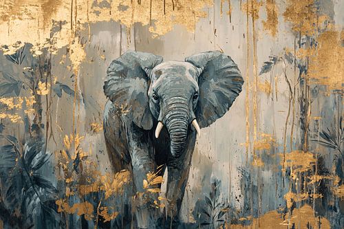 Olifant met gouden details