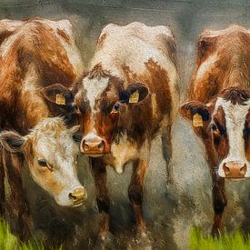 Cows in the meadow 3 by Marjolein Deelen