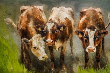 Kühe auf der Weide 3 von Marjolein Deelen