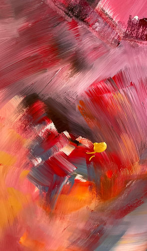 Chrysantenveld - abstracte bloemenkunst van Susanna Schorr
