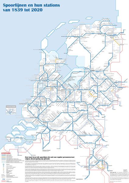Nederlandse spoorwegen van 1839 tot 2020 van CartoNext