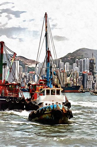 Boten en wolkenkrabbers Hong Kong