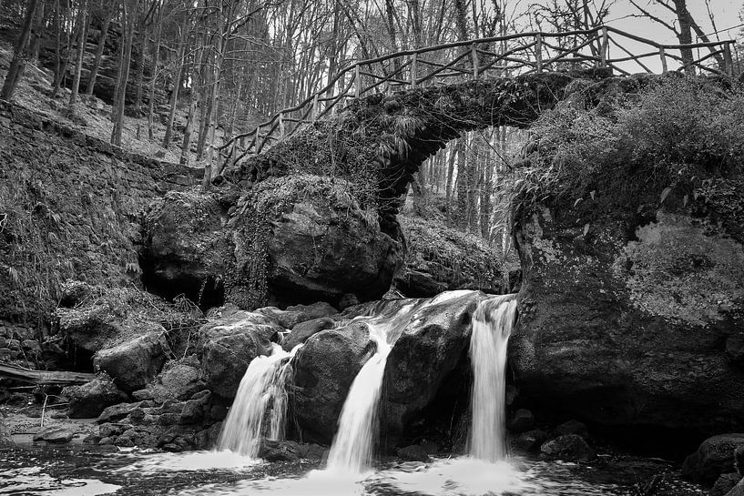 Schiessentumpel Waterfall Luxembourg Monochrome by Imladris Images