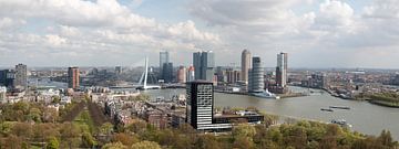 skyline van Rotterdam met zicht op de Erasmusbrug en de kop van zuid van W J Kok