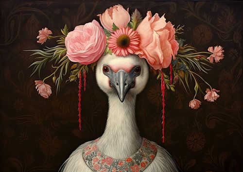 Schilderij Vogel Bloemen