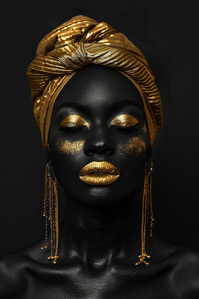 African woman in gold by Poster Art Shop