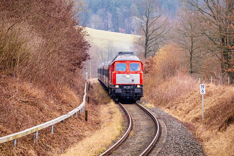 The special train &quot;Winterblitz&quot; shortly before entering Schmalkalden - Thuringia - Germany by Oliver Hlavaty