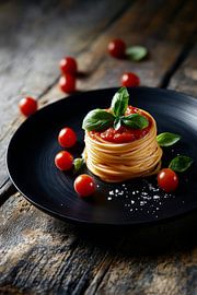 Pasta-Turm mit Kirschtomaten – Kulinarisch von Poster Art Shop