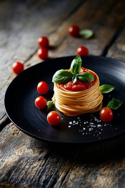 Pasta tower with cherry tomatoes - Culinary by Poster Art Shop