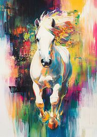 Sommer Weißes Pferd von Abstraktes Gemälde