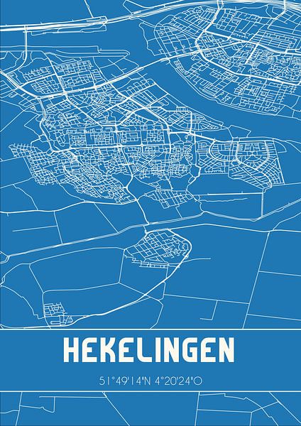 Blueprint | Map | Hekelingen (South Holland) by Prints of Place