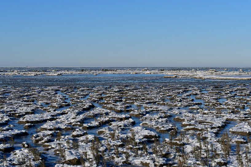 Snow and ice on the tidal flats by Bernard van Zwol
