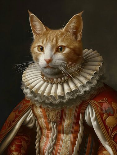 Cat in medieval clothing