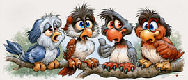 Funny Little Birds by Gelissen Artworks