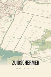 Alte Karte von Zuidschermer (Nordholland)