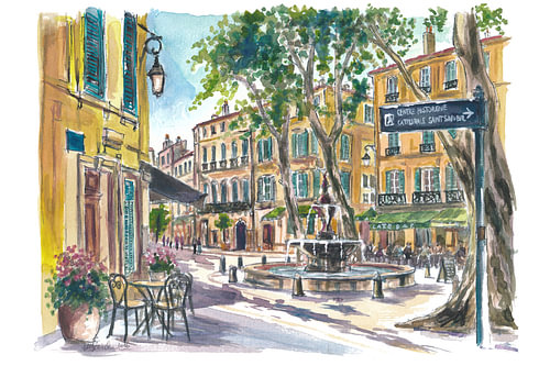Morgenlicht in den Straßen von Aix-en-Provence