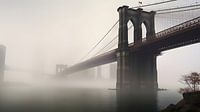 Brooklyn Bridge New York Manhattan in the fog