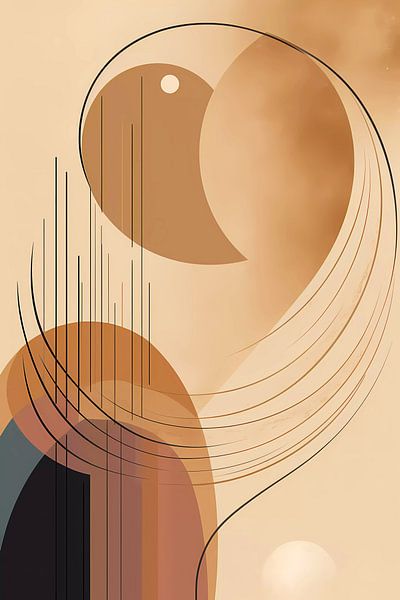 Abstract beige kunstwerk van haroulita