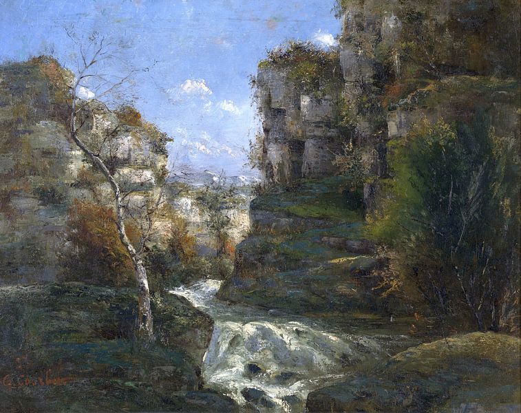 Landschaft mit Felsen bei Ornans, Gustave Courbet von Atelier Liesjes