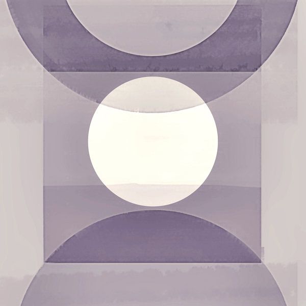 Abstract pastel shapes monochrome mauve by FRESH Fine Art