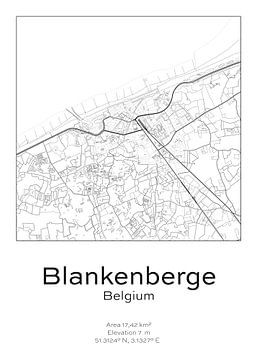 Stadtplan - Belgien - Blankenberge von Ramon van Bedaf