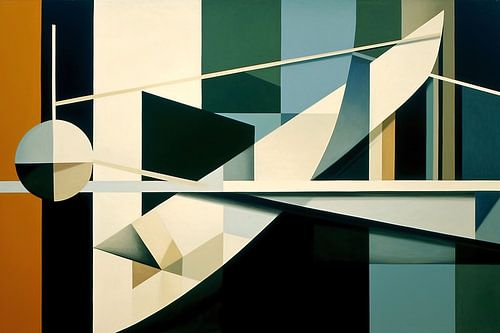 Minimalistische compositie in zwart-wit