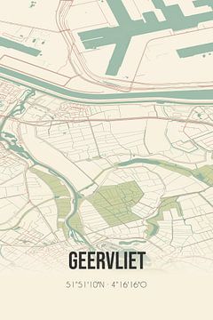 Vintage landkaart van Geervliet (Zuid-Holland) van Rezona