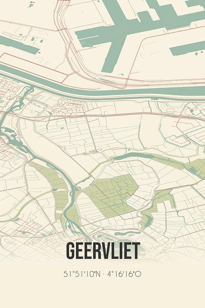 Vintage map of Geervliet (South Holland) by Prints of Place