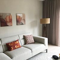 Kundenfoto: Botanical Brilliance VI Botanical Beauty Abstraktes Aquarell in Rostbraun, Terrakotta und funkelndem Gold von MadameRuiz, auf Leinwand