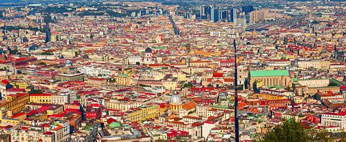 Lucht panoramisch uitzicht op Napels stad