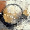 Abstract Painting - Orange Gold Grey Elegant and Powerful by Joriali Abstract