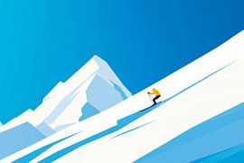 Skier en haute montagne sur Poster Art Shop