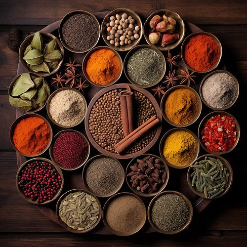 Verzameling kruiden en specerijen
