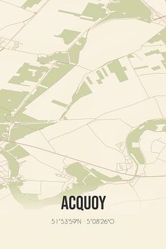 Vintage landkaart van Acquoy (Gelderland) van MijnStadsPoster