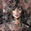 Mixed media graffiti en anime stijl van Emiel de Lange
