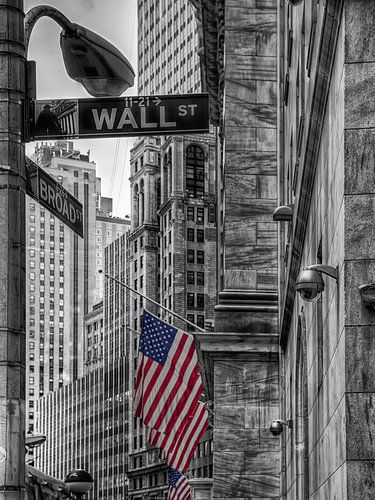 Wall Street New York Manhattan Kleursleutel van Carina Buchspies