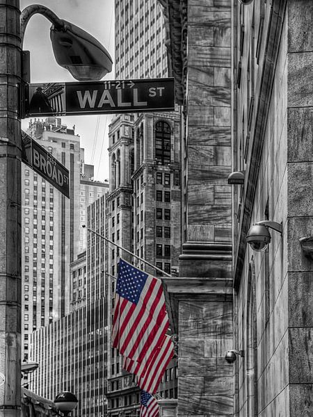 Wall Street New York City Manhattan Colorkey par Carina Buchspies