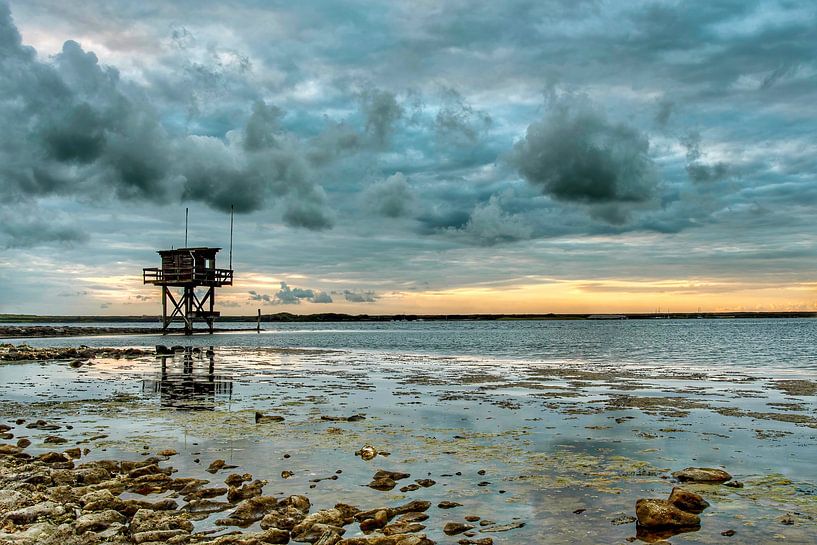 Dark clouds above the harbour of Scharendijke by Marjolein van Middelkoop