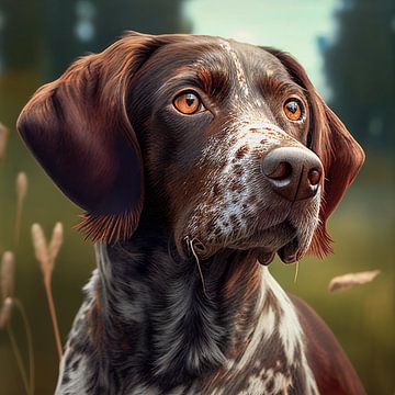 Portrait d'un chien de chasse Illustration 01 sur Animaflora PicsStock
