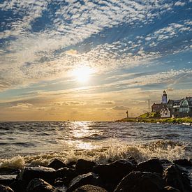 Urk bei Sonnenuntergang von Janny Beimers