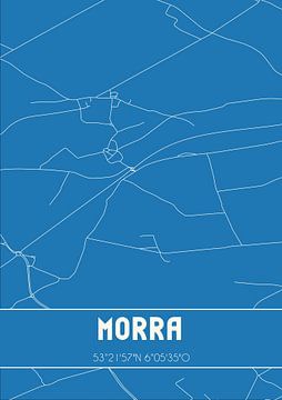 Blauwdruk | Landkaart | Morra (Fryslan) van Rezona