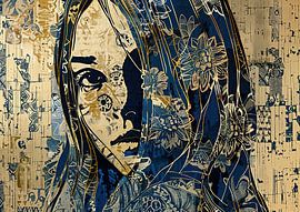 Mosaik Indigo Mystique von Kunst Laune