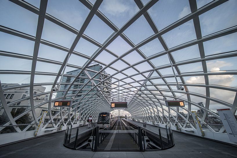 La ligne de métro à la gare centrale de La Haye. par Claudio Duarte
