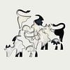 Koeien abstract met vacht tekening van Color Square thumbnail