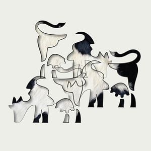 Koeien abstract met vacht tekening sur Color Square