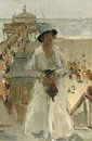 Auf dem Boulevard von Scheveningen, der Pier dahinter, Isaac Israels von Meisterhafte Meister Miniaturansicht