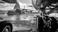 Regen op de luchthaven